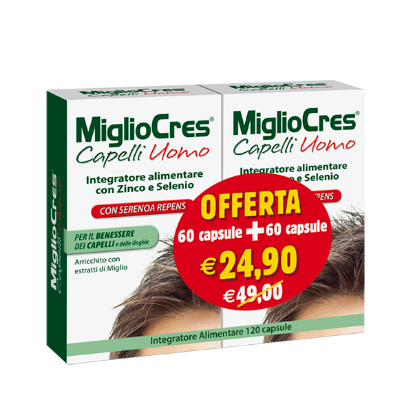 INTEGRATORE PER CAPELLI IN CAPSULE MOLLI LINEA SPECIALE UOMO